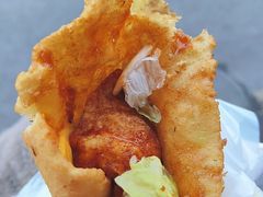 -小红车炸蛋葱油饼