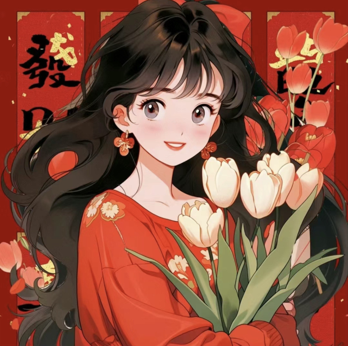 新年女生微信头像动漫图片