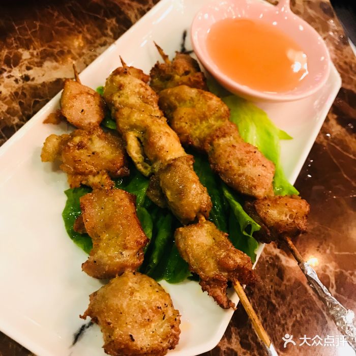 泰色创意泰式火锅-沙爹鸡肉串-菜-沙爹鸡肉串图片-上海美食-大众点评