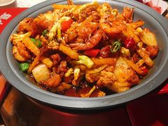 干锅排骨虾-龙少爷碳火干锅(环球中心店)