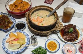 Dried Scallop, Pork Rib and Shrimp Congee