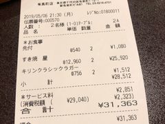 账单-人形町今半(有楽町店)