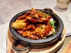 石板辣白菜炒五花肉-七八冷面·延边朝鲜族美食(圣熙八号店)