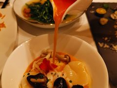 浓汤鲜虾带子龙须面-东海朗廷酒店-唐阁T’ANG COURT 中餐厅