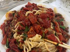 辣子肉拌面-托克逊老四号餐厅