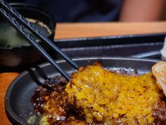 手工芝士汉堡定食-炼火烤肉店