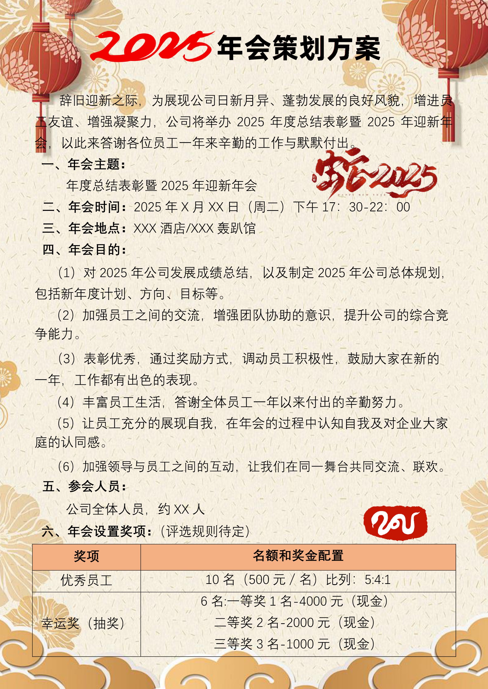 2025年会策划书模板