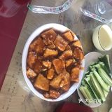 今天来龙庆峡看冰灯，附近找了一圈饭店