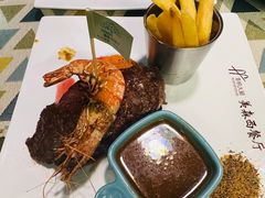 牛油香煎越南虎虾拼三角肥牛扒-美森西餐厅(曙光大道店)