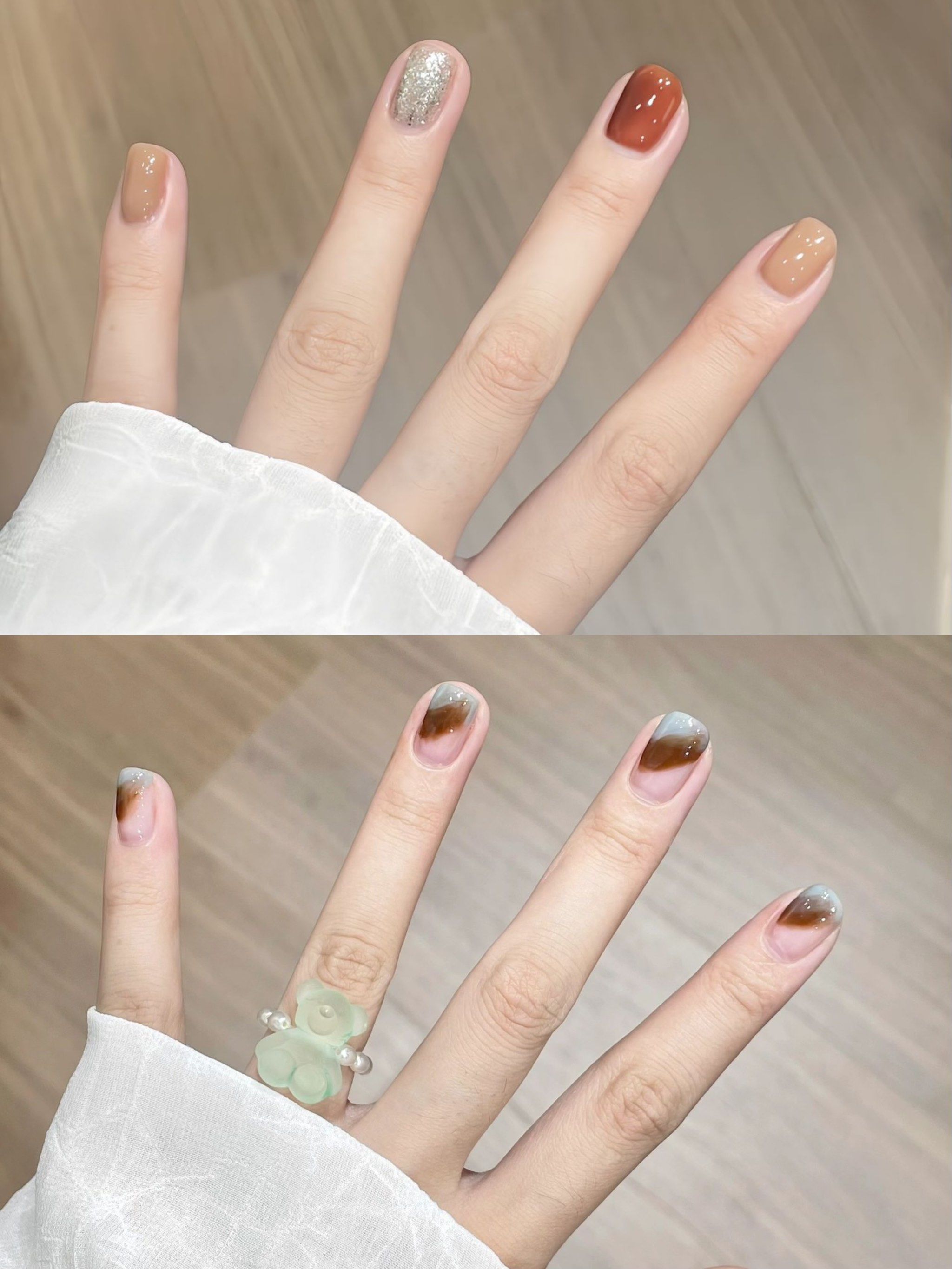 秋季超级好看温柔甜美气质简约美甲