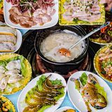 【现切猪杂鲜活海鲜🦐粥底5元 现煮烟火气🔥】
