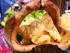 酥脆炸豆皮-热火朝天小嫩牛火锅·南屏街美食 (南强街巷店)