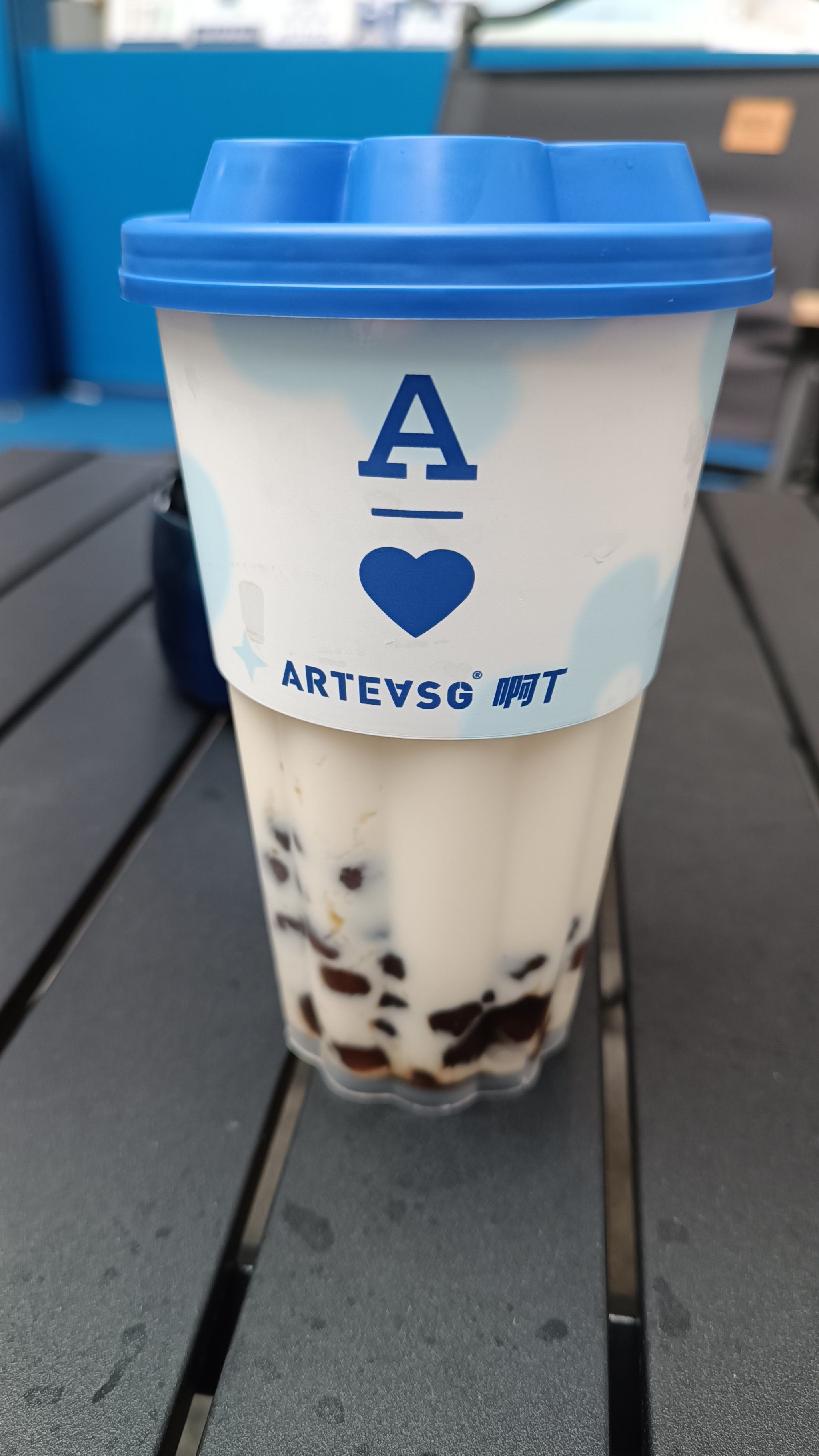 「黑糖珍珠有机奶」茉莉茶底,牛乳浓郁香滑