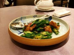 黑猪肉炒秋葵-广州文华东方酒店·江-由辉师傅主理