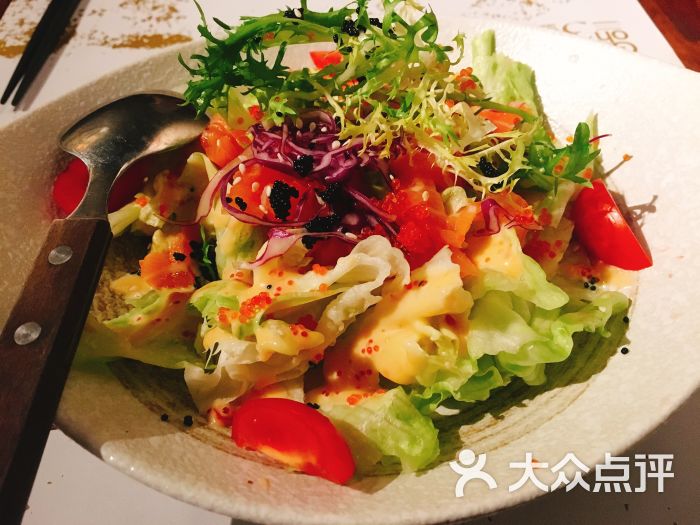 岩窟王拉面居酒屋(解放西路店)日式鱼子蔬菜沙拉图片 - 第3张