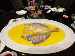 鸡汁爆腌鲜活黄鱼-杭州西子湖四季酒店·金沙厅