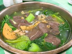 鸡杂煲芥菜-巫记鸡饭店