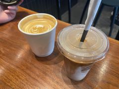 Flat&nbsp;white-black rainbow coffee