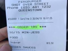 账单-Fergburger(皇后镇店)