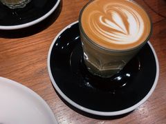 Flat&nbsp;white-black rainbow coffee
