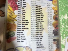 菜单-Jonah's Fruit Shake & Snack Bar