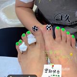 黑白棋盘格和荧光绿夏天summer green yyds