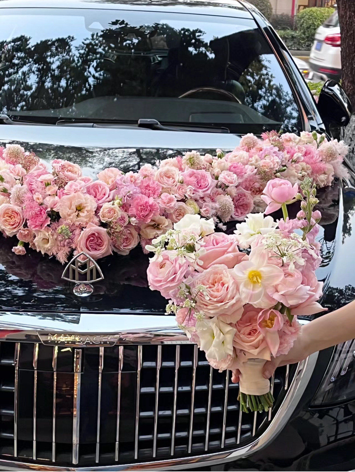 甜美少女心婚车花