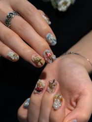 点击看大图 -复古绿·少女主题美甲美睫