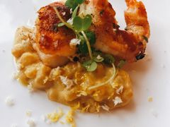 培根大明虾配梨子芥末酱-Jean Georges