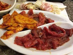 牛羊两拼、牛板筋、培根金针菇-韩罗苑(万象城店)