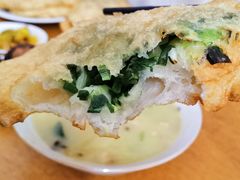 素韭菜馅饼-老方子馅饼粥(台东店)