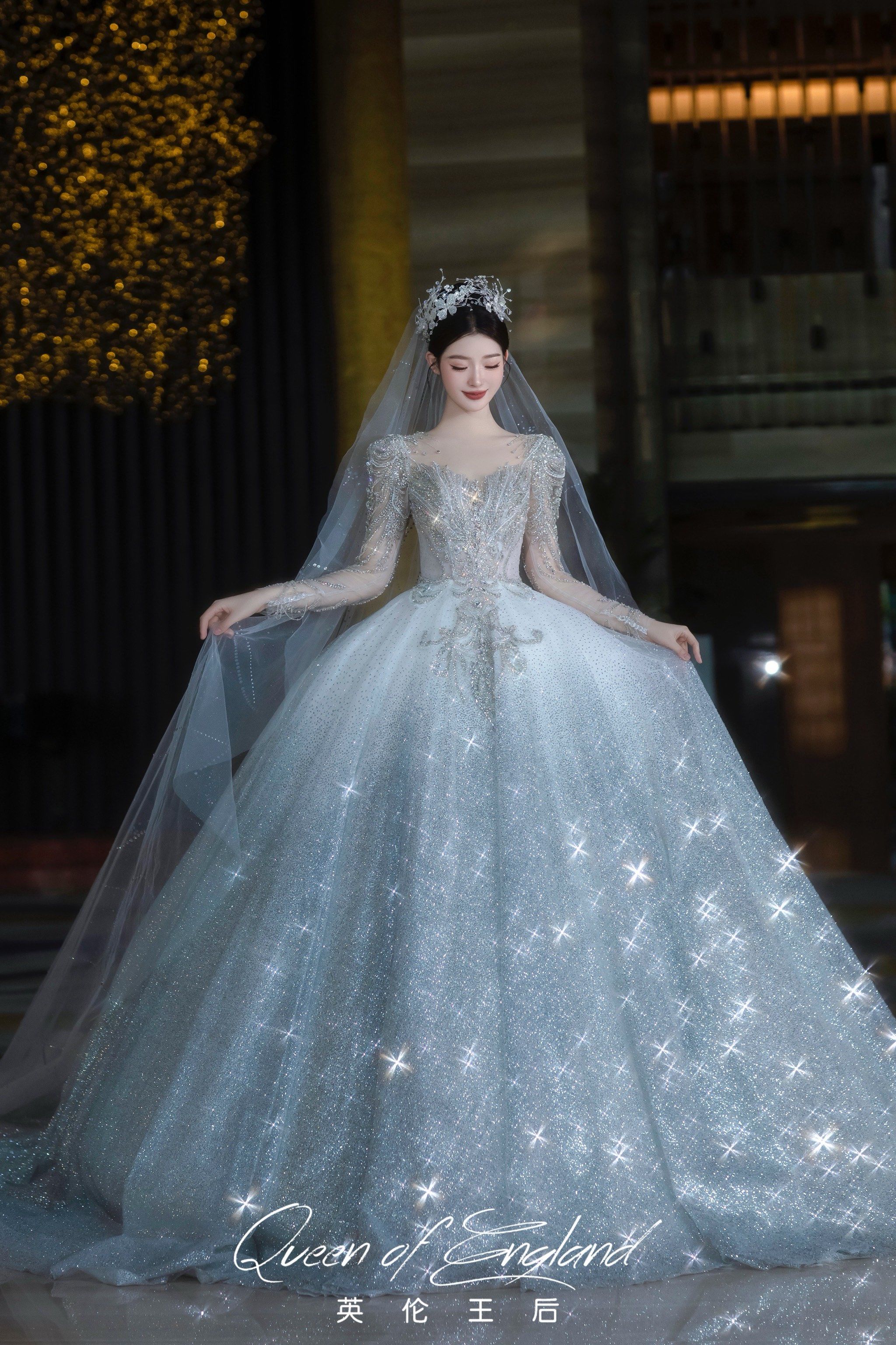 自带星河滤镜的爆闪婚纱～90
仿佛坠