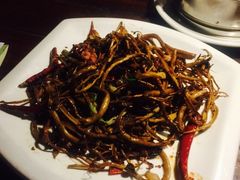 肉炒茶树菇-绿茶餐厅(华联万柳店)