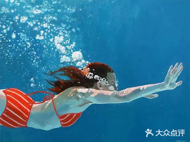 水下油画作品,感受夏天的快乐