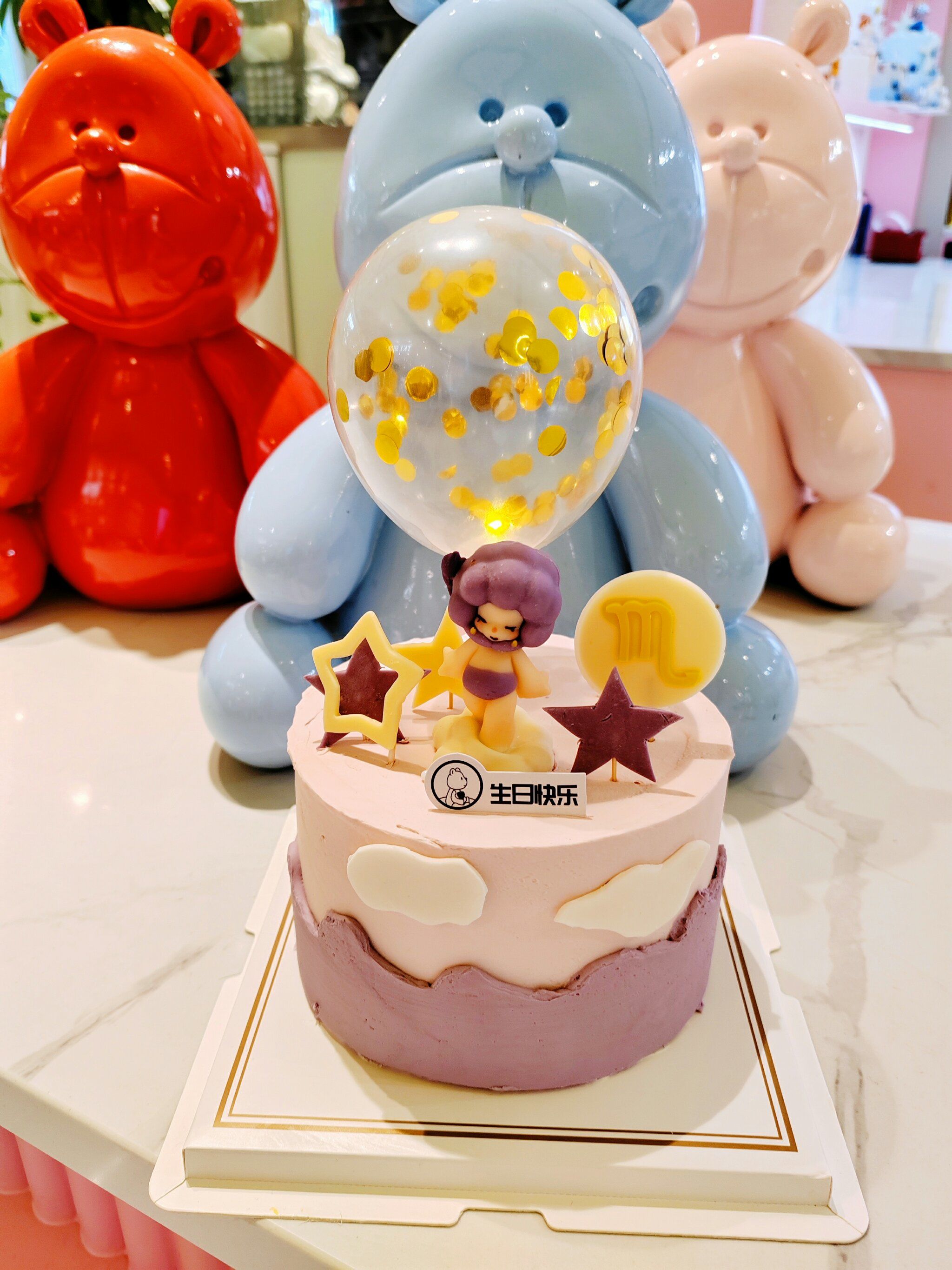 十月的梦幻紫,天蝎娃娃蛋糕爱了爱了