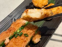 手打墨鱼饼拼煎酿尖椒-常来小聚·广州非遗传承餐厅(高德置地店)