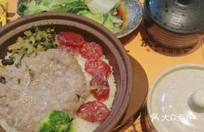 Squid Meat Patty with Chinese Sausage Rice