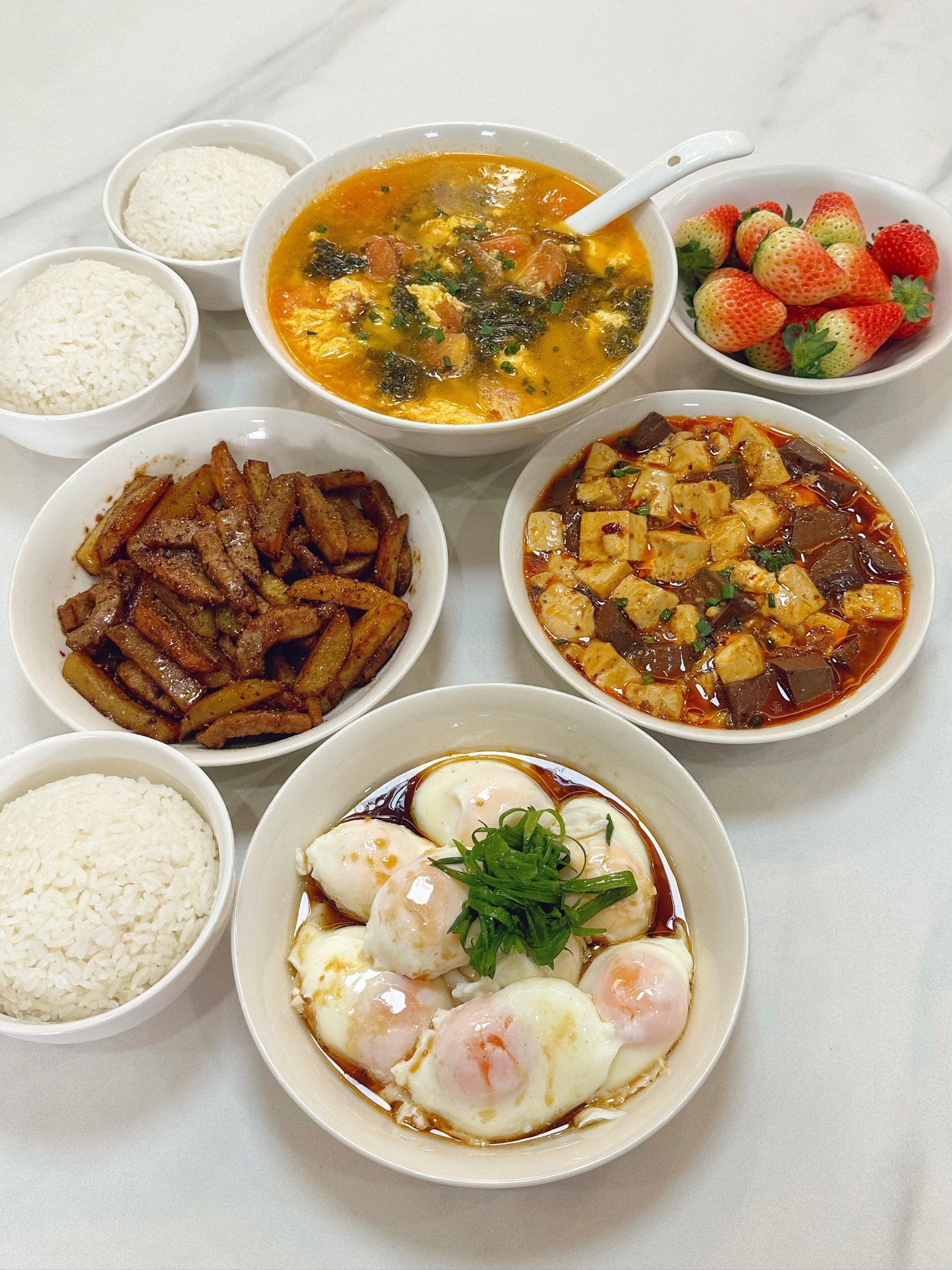 不点外卖,一家三口的家常晚餐