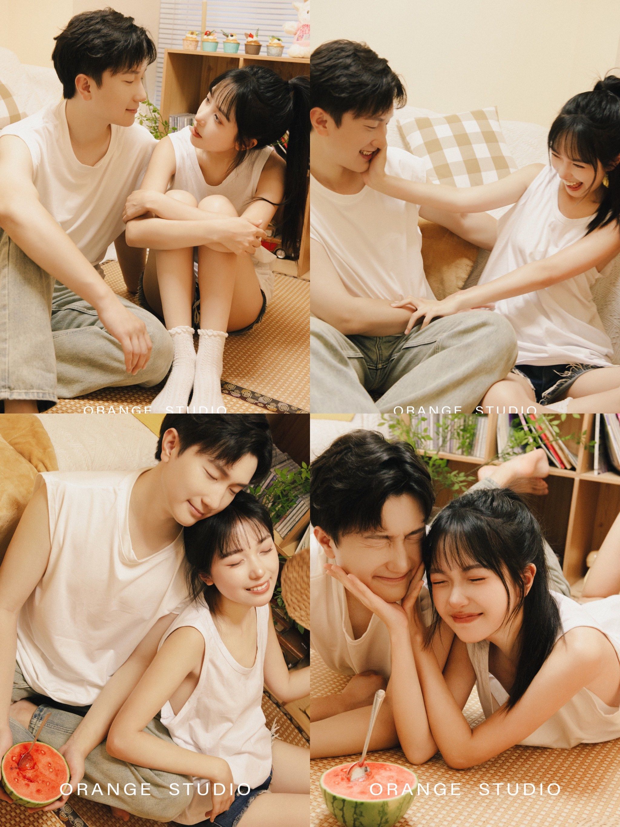 夏日超甜居家风情侣写真