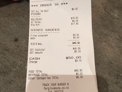 账单-Fergburger(皇后镇店)