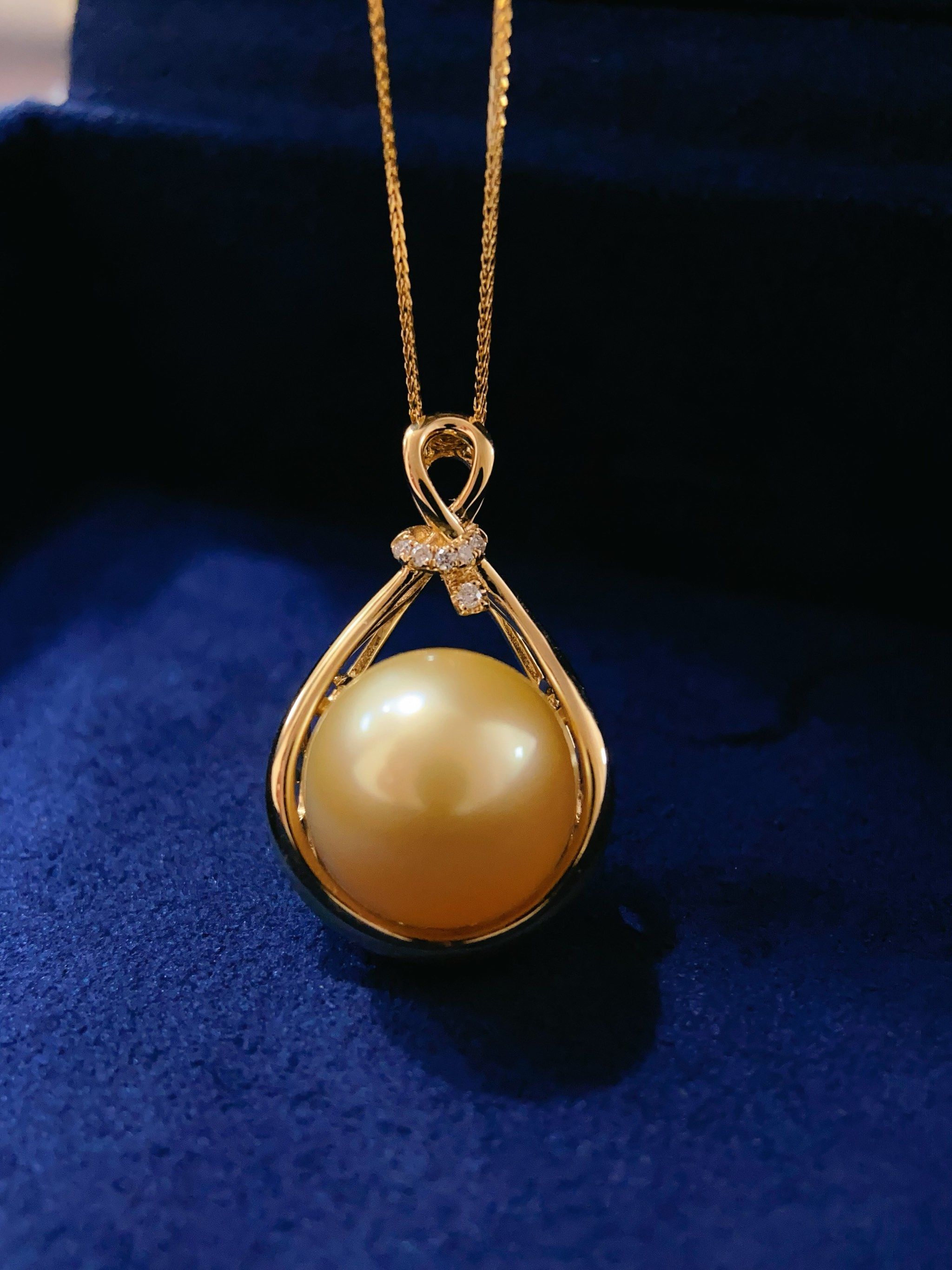 钱多多💰钱袋金珍珠吊坠