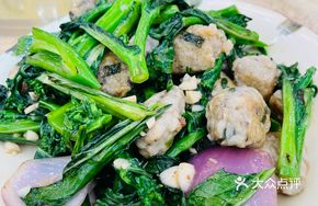 Fish Balls with Chinese Spinach