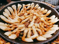 豆角鸡锅-华盛园卷子王农家菜水库鱼