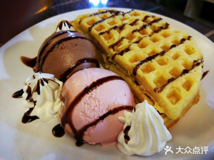 五度翠清湘菜馆-冰淇淋华夫饼-菜-冰淇淋华夫饼图片