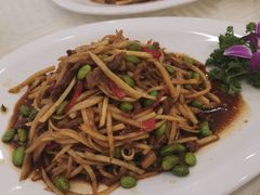 茭白毛豆米肉丝-怡园饭店-餐厅(四望亭店)