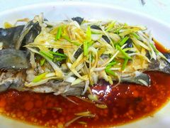 油泼黑头鱼-天伦海鲜·老味道·青岛菜(栈桥天主教堂店)
