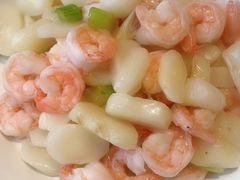 芦笋百合炒虾球-大鸭梨烤鸭(金色漫香店)