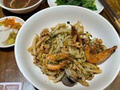 海鲜荠菜炒年糕-寻裕记·现炒浇头面(人民广场店)