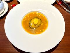 大闸蟹粉烩大连鲜鲍-王府井文华东方酒店-紫膳餐厅