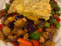 茄子肉丁小公鸡双拼加鸡蛋拌面-文三里屯面馆(三里屯店)